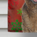 Red Snowflakes Holiday Christmas  German Shepherd House Flag 28x40 Porch Sleeve Pole Decorative Outside Yard Banner Artwork Wall Hanging, Polyester