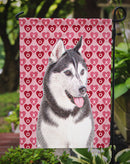 Hearts Love and Valentine's Day Alaskan Malamute Garden Flag – Decorative Outdoor Yard Flag KJ1189GF