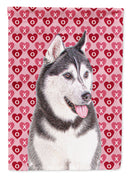 Hearts Love and Valentine's Day Alaskan Malamute Garden Flag – Decorative Outdoor Yard Flag KJ1189GF