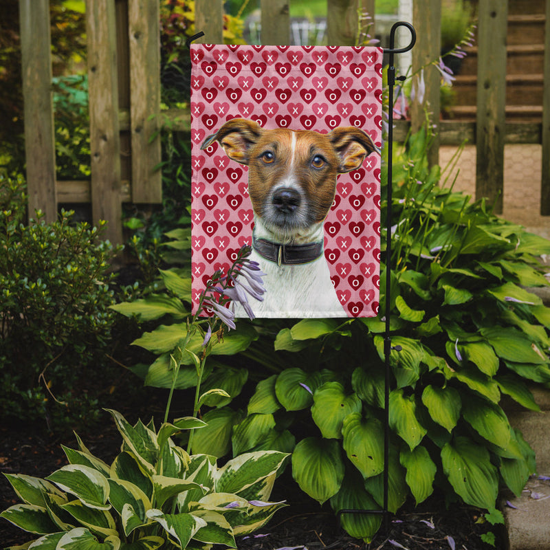 Hearts Love and Valentine's Day Jack Russell Terrier Garden Flag – Decorative Outdoor Yard Flag KJ1190GF