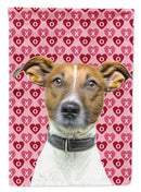 Hearts Love and Valentine's Day Jack Russell Terrier Garden Flag – Decorative Outdoor Yard Flag KJ1190GF
