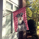 Hearts Love and Valentine's Day Schnauzer House Flag 28x40 Porch Sleeve Pole Decorative Outside Yard Banner Artwork Wall Hanging, Polyester