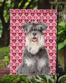 Hearts Love and Valentine's Day Schnauzer Garden Flag – Decorative Outdoor Yard Flag KJ1192GF