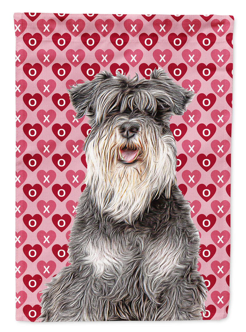 Hearts Love and Valentine's Day Schnauzer Garden Flag – Decorative Outdoor Yard Flag KJ1192GF