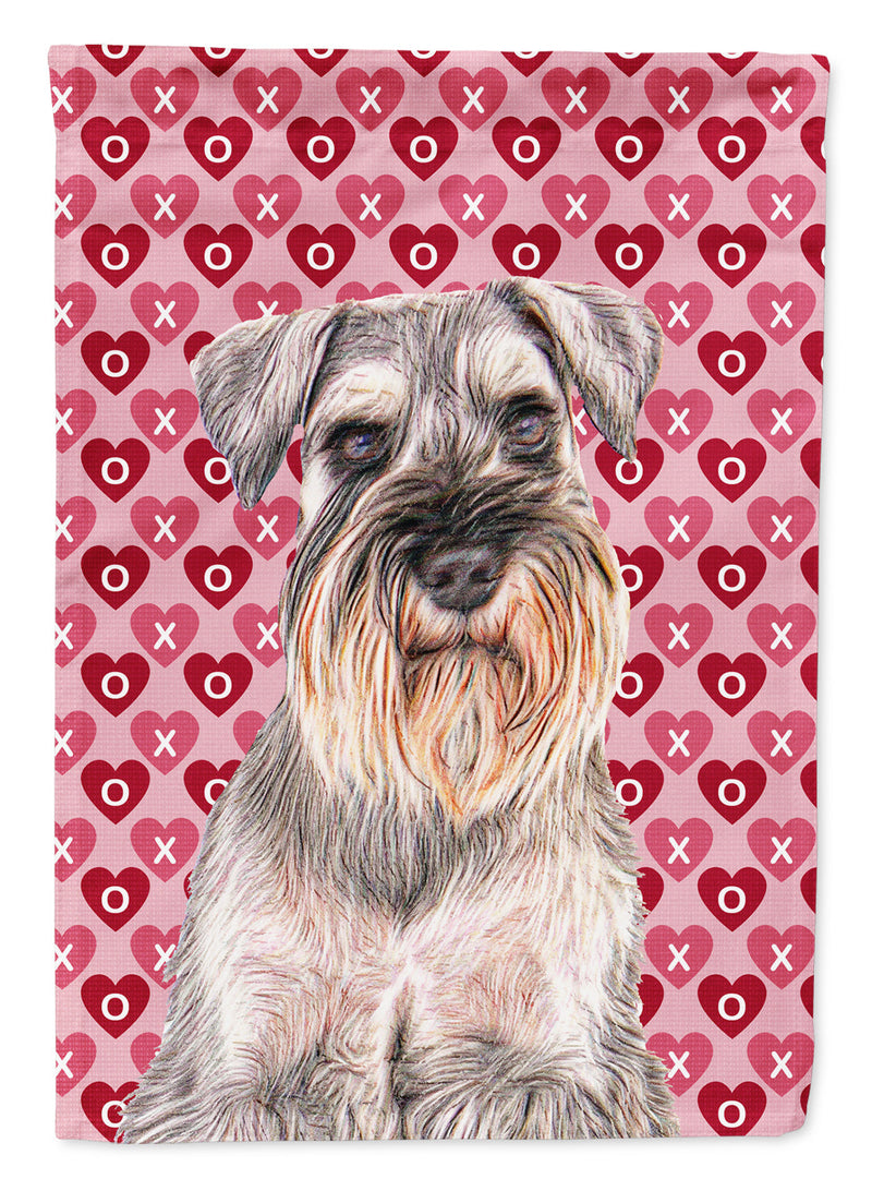 Hearts Love and Valentine's Day Schnauzer Flag Canvas House Size KJ1193CHF