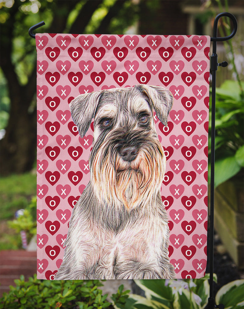 Hearts Love and Valentine's Day Schnauzer Garden Flag – Decorative Outdoor Yard Flag KJ1193GF