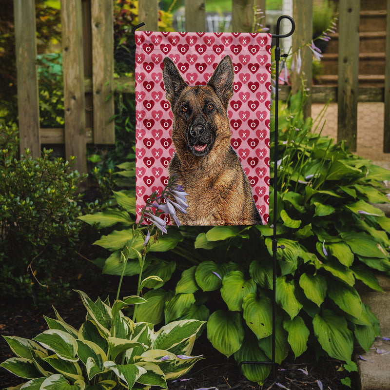Hearts Love and Valentine's Day German Shepherd Garden Flag – Decorative Outdoor Yard Flag KJ1194GF