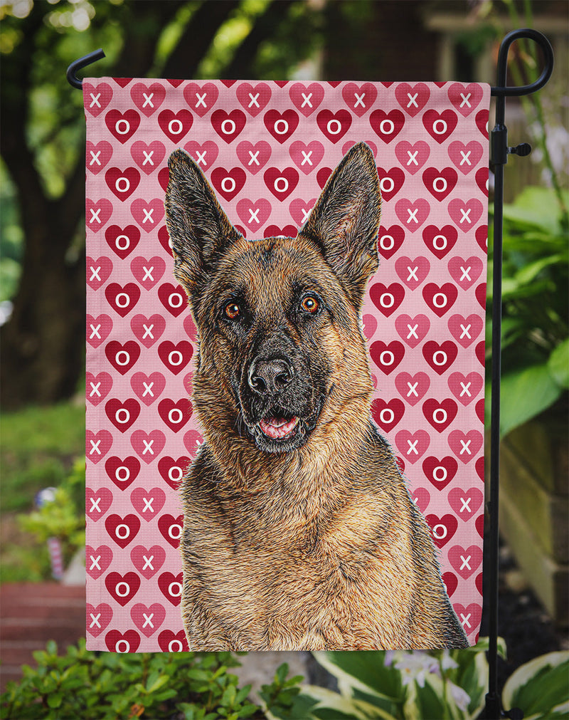 Hearts Love and Valentine's Day German Shepherd Garden Flag – Decorative Outdoor Yard Flag KJ1194GF