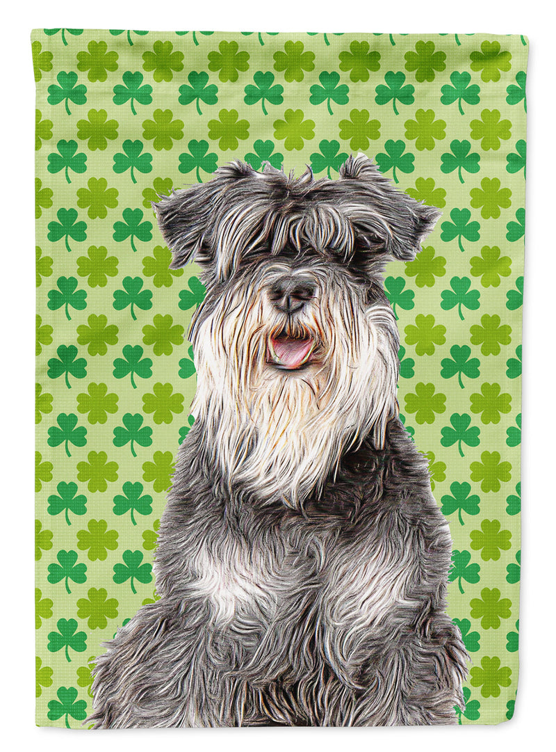 St. Patrick's Day Shamrock Schnauzer Flag Canvas House Size KJ1199CHF