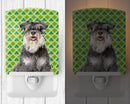 St. Patrick's Day Shamrock Schnauzer Ceramic Night Light Compact, UL-Certified, Ideal for Bedroom, Bathroom, Nursery, Hallway, Kitchen, 6x4x3, Multicolor