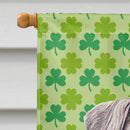 St. Patrick's Day Shamrock Schnauzer House Flag 28x40 Porch Sleeve Pole Decorative Outside Yard Banner Artwork Wall Hanging, Polyester