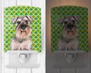 St. Patrick's Day Shamrock Schnauzer Ceramic Night Light Compact, UL-Certified, Ideal for Bedroom, Bathroom, Nursery, Hallway, Kitchen, 6x4x3, Multicolor