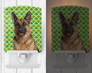 St. Patrick's Day Shamrock German Shepherd Ceramic Night Light Compact, UL-Certified, Ideal for Bedroom, Bathroom, Nursery, Hallway, Kitchen, 6x4x3, Multicolor