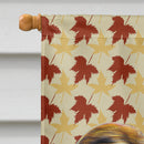 Fall Leaves Jack Russell Terrier House Flag 28x40 Porch Sleeve Pole Decorative Outside Yard Banner Artwork Wall Hanging, Polyester