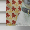 Fall Leaves Jack Russell Terrier House Flag 28x40 Porch Sleeve Pole Decorative Outside Yard Banner Artwork Wall Hanging, Polyester