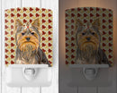 Fall Leaves Yorkie / Yorkshire Terrier Ceramic Night Light Compact, UL-Certified, Ideal for Bedroom, Bathroom, Nursery, Hallway, Kitchen, 6x4x3, Multicolor