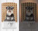 Fall Leaves Schnauzer Ceramic Night Light Compact, UL-Certified, Ideal for Bedroom, Bathroom, Nursery, Hallway, Kitchen, 6x4x3, Multicolor