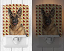 Fall Leaves German Shepherd Ceramic Night Light Compact, UL-Certified, Ideal for Bedroom, Bathroom, Nursery, Hallway, Kitchen, 6x4x3, Multicolor