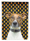 Candy Corn Halloween Jack Russell Terrier House Flag 28x40 Porch Sleeve Pole Decorative Outside Yard Banner Artwork Wall Hanging, Polyester