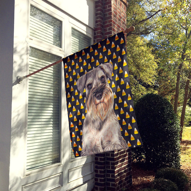 Candy Corn Halloween Schnauzer Flag Canvas House Size KJ1214CHF