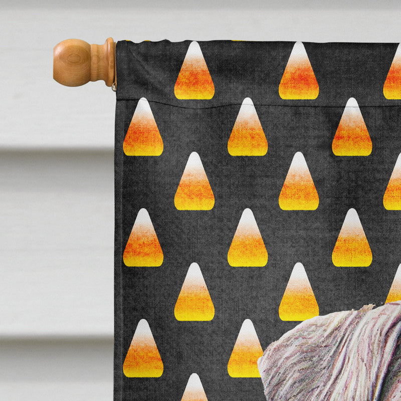 Candy Corn Halloween Schnauzer Flag Canvas House Size KJ1214CHF