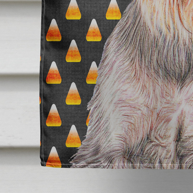 Candy Corn Halloween Schnauzer Flag Canvas House Size KJ1214CHF