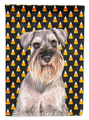 Candy Corn Halloween Schnauzer House Flag 28x40 Porch Sleeve Pole Decorative Outside Yard Banner Artwork Wall Hanging, Polyester