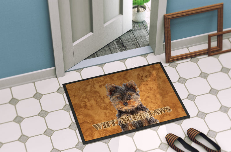 Yorkie Puppy / Yorkshire Terrier Wipe your Paws Indoor or Outdoor Mat 24x36 KJ1223JMAT