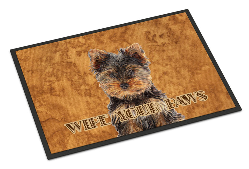 Yorkie Puppy / Yorkshire Terrier Wipe your Paws Indoor or Outdoor Mat 24x36 KJ1223JMAT