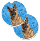 Blue German Shepherd Car Coasters – Set of 2 - Absorbent Stone with Fun & Functional Artwork KJ1225BUCARC
