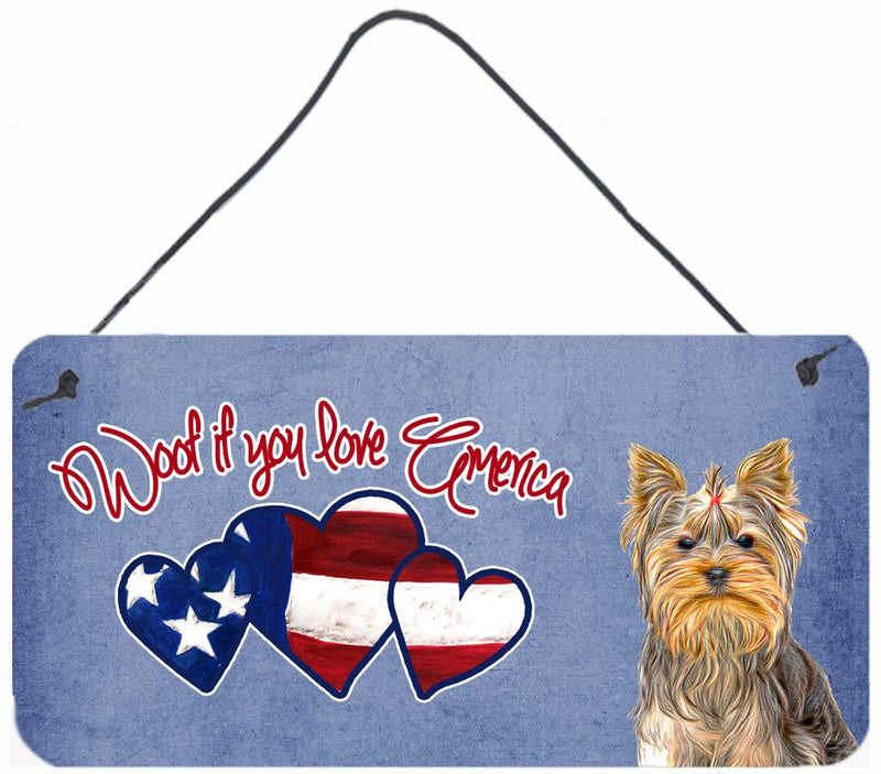 Woof if you love America Yorkie Yorkshire Terrier Wall or Door Hanging Prints