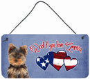 Woof if you love America Yorkie Yorkshire Terrier Wall or Door Hanging Prints