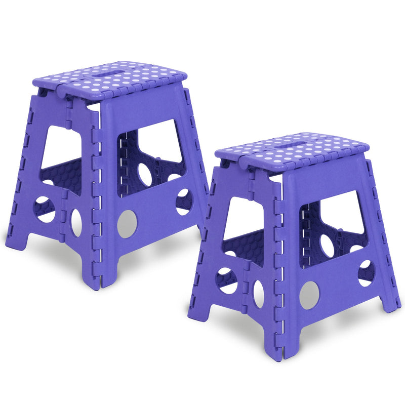 2 Pack Folding Step Stool with Portable Carrying Handle Safe Enough, Purple