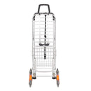 2 in 1 Folding Stair Climbing Shopping Cart Collapsible Portable Grocery Utility Dolly Hand Cart with Rolling Wheels