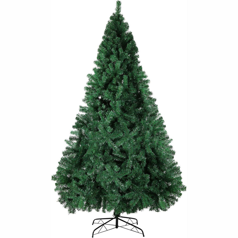 9' High Artificial Christmas Pine Tree Fake Xmas Tree 1850 Tips Full Tree W/ Solid Metal Stand