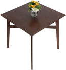 36" Square High Top Bar Table for 2-4 Dining Kitchen Table with Solid Wood Leg Mid-Century Modern