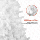 9ft Premium Artificial Christmas Spruce Tree 1850 Branch Tips w/Metal Stand, White