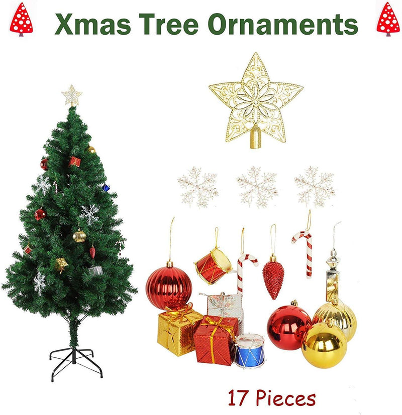 6ft Premium Spruce Artificial Christmas Tree with 800 Branch Tips and Decoration, Green