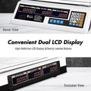 88 Lbs Electronic Price Computing Scale High Precision Digital Commercial Weighting Scale with Dual LCD Display