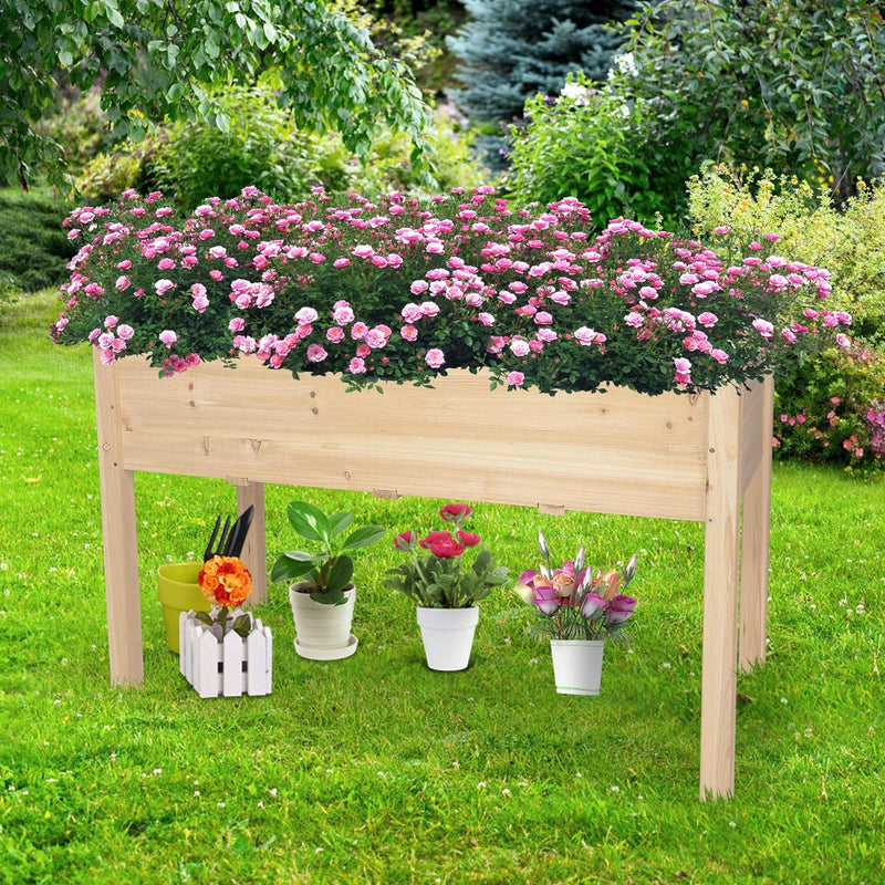 Wooden Raised Garden Bed 47.2" x 21.6" x 29.5" Elevated Wood Planter Box with Legs