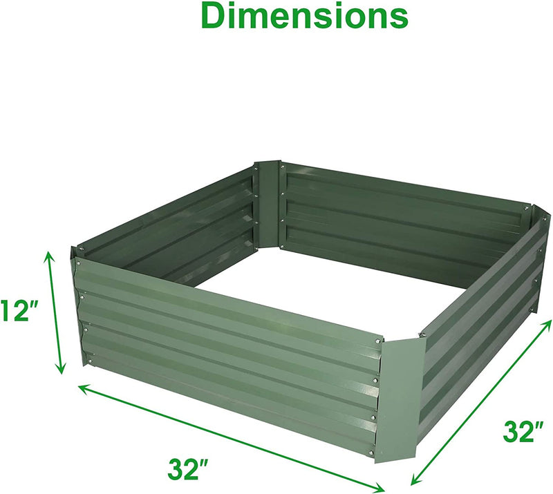 Galvanized Raised Garden Bed, Metal Anti-Rust Outdoor Raised Garden Planter Box Kit