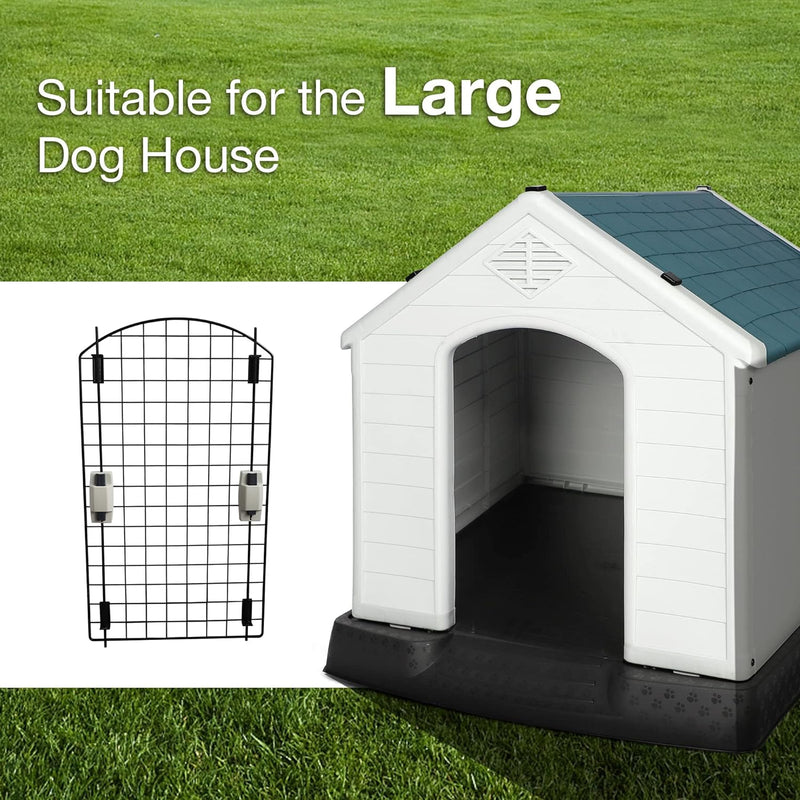 Dog House Outdoor Plastic 39" Height Weatherproof Kennel House with Elevated Floor, Large