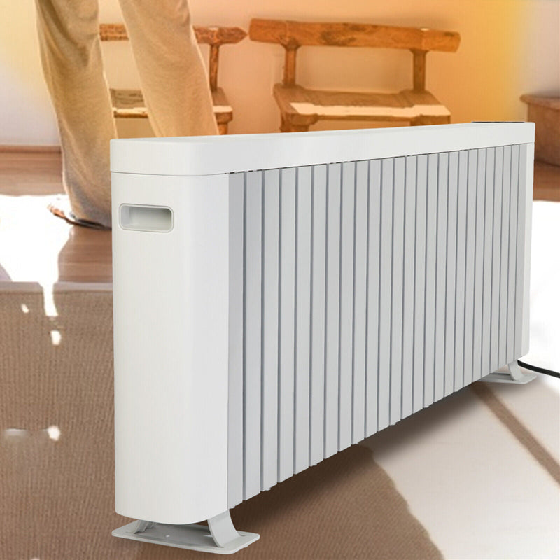 Efficient 1500W Baseboard Electric Heater, Silent Convection Heating, Remote Lock, LED Display, Multi-Protection