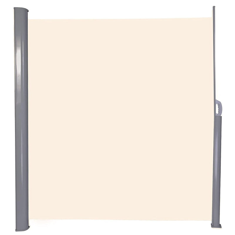 Retractable Side Awning All Aluminum Privacy Screen 118" x 63" Waterproof & UV-Resistant, Beige