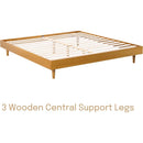 King size Mid-Century Modern Platform Bed Frame in Light Wood Finish