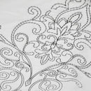 King size White Damask Embroidered 4 Piece Oversized Bedspread Set