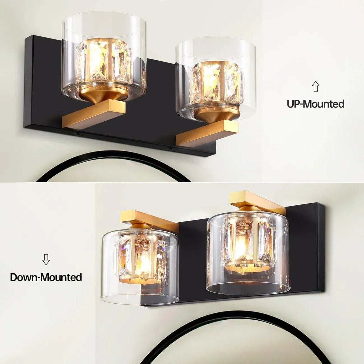 Kolt Chrome Modern 2-Light Bathroom Vanity Light, photo 17 of 21