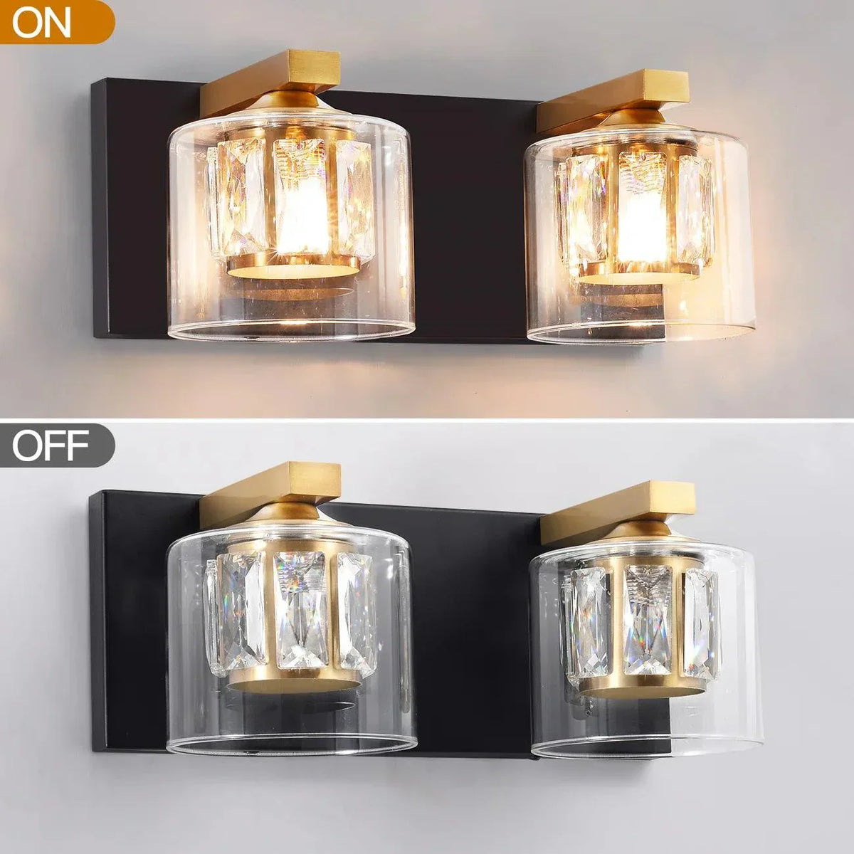 Kolt Chrome Modern 2-Light Bathroom Vanity Light, photo 18 of 21