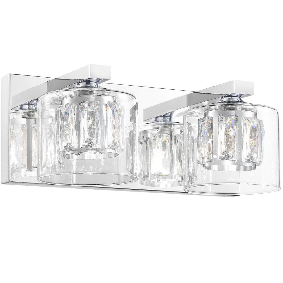 Kolt Chrome Modern 2-Light Bathroom Vanity Light