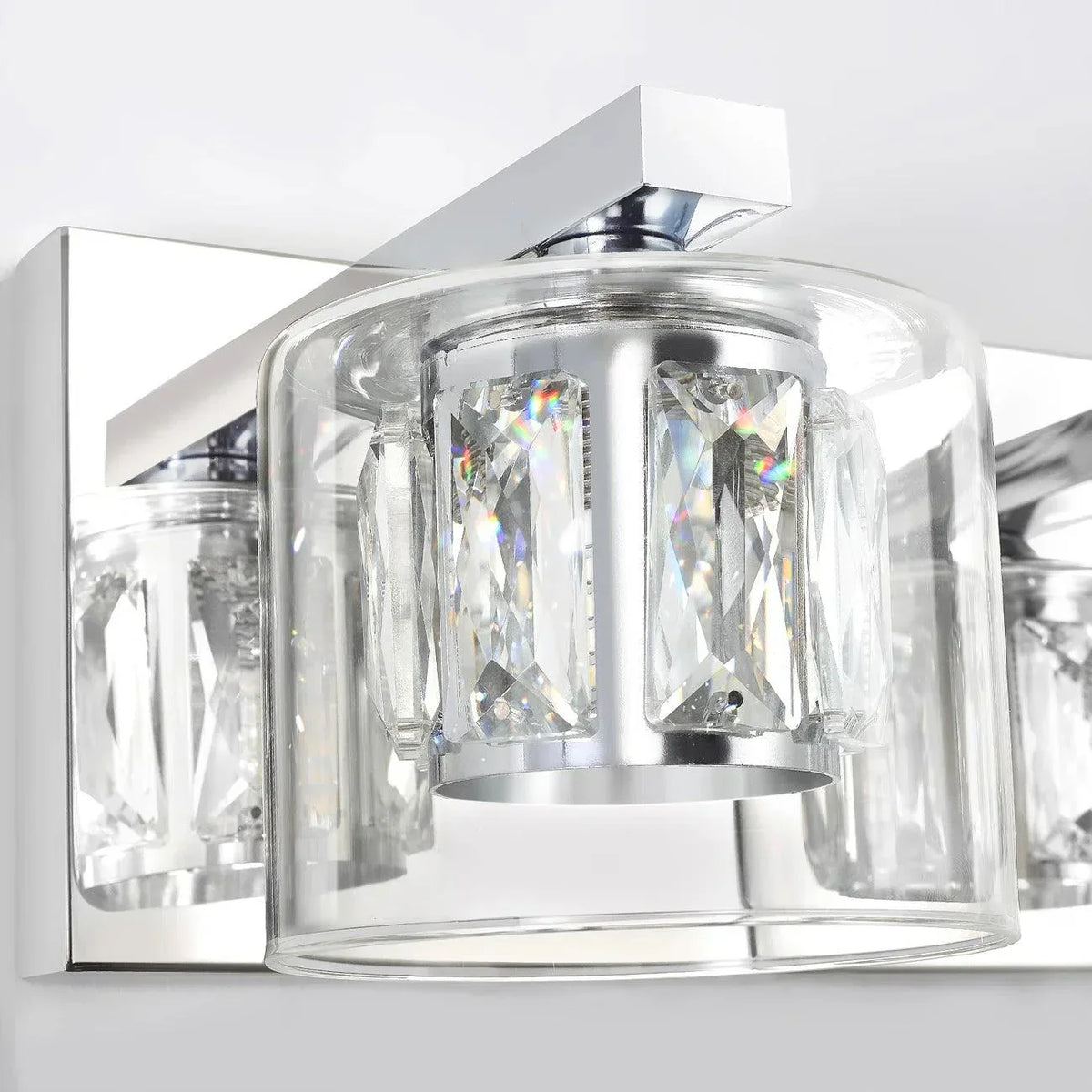 Kolt Chrome Modern 2-Light Bathroom Vanity Light, photo 3 of 21